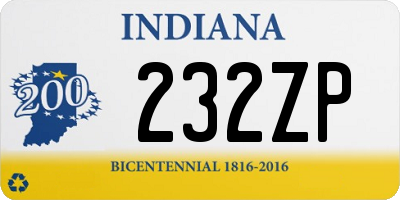 IN license plate 232ZP