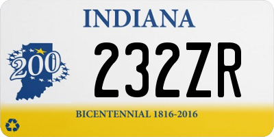 IN license plate 232ZR