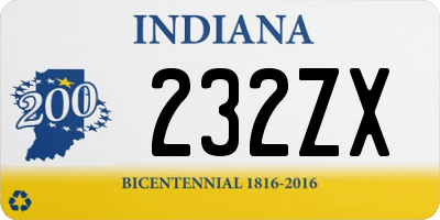 IN license plate 232ZX