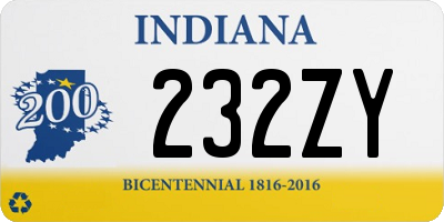 IN license plate 232ZY