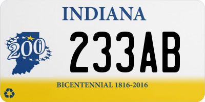 IN license plate 233AB