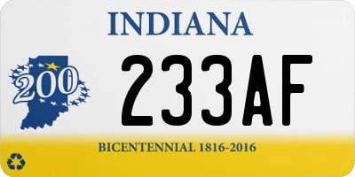 IN license plate 233AF