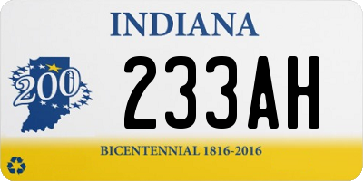 IN license plate 233AH