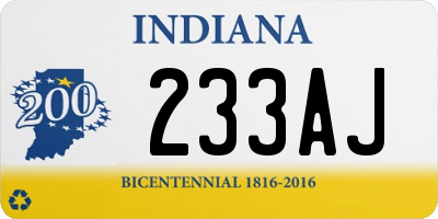 IN license plate 233AJ