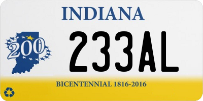 IN license plate 233AL