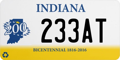 IN license plate 233AT