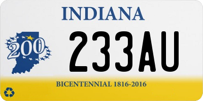 IN license plate 233AU