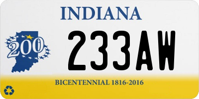 IN license plate 233AW