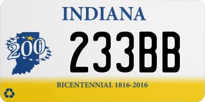 IN license plate 233BB