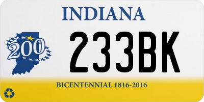 IN license plate 233BK