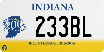 IN license plate 233BL