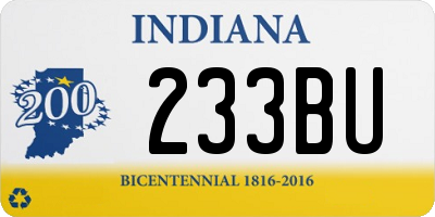 IN license plate 233BU