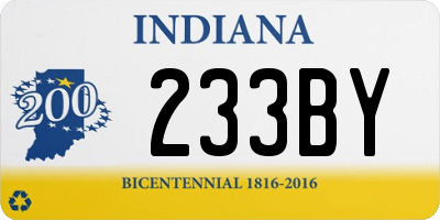 IN license plate 233BY