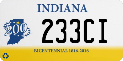 IN license plate 233CI