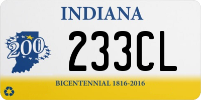 IN license plate 233CL