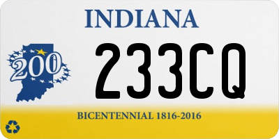 IN license plate 233CQ