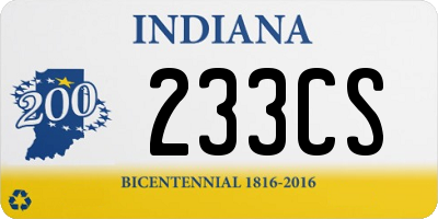 IN license plate 233CS