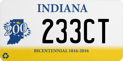 IN license plate 233CT