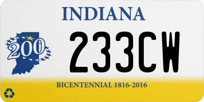 IN license plate 233CW