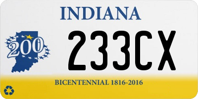 IN license plate 233CX