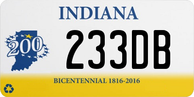 IN license plate 233DB