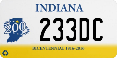 IN license plate 233DC