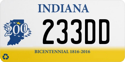 IN license plate 233DD