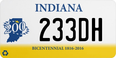 IN license plate 233DH