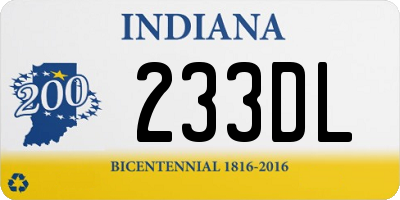 IN license plate 233DL