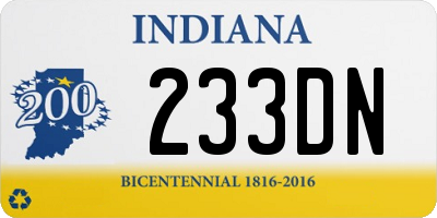 IN license plate 233DN