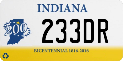 IN license plate 233DR