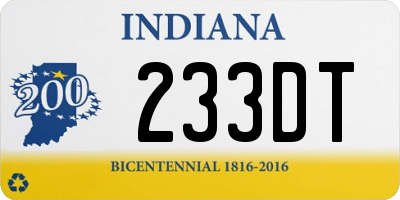 IN license plate 233DT