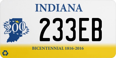 IN license plate 233EB