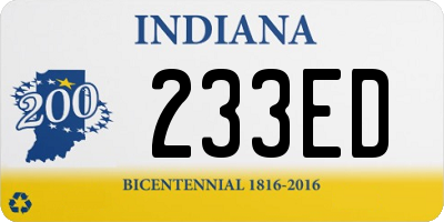 IN license plate 233ED