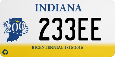 IN license plate 233EE