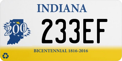 IN license plate 233EF