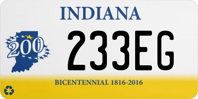 IN license plate 233EG