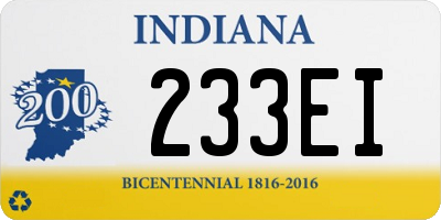 IN license plate 233EI