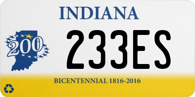 IN license plate 233ES