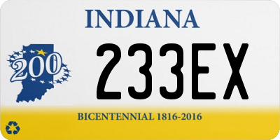 IN license plate 233EX