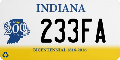 IN license plate 233FA