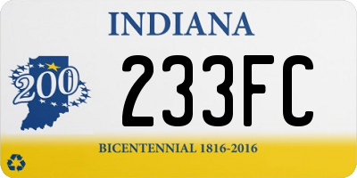 IN license plate 233FC