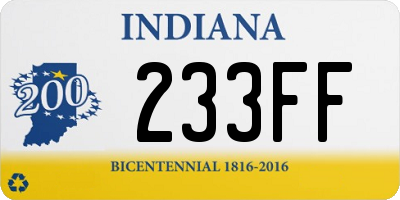 IN license plate 233FF