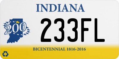 IN license plate 233FL