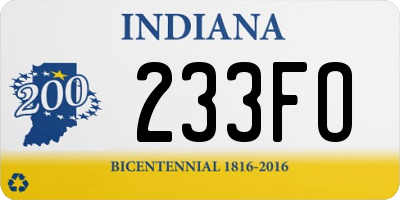 IN license plate 233FO