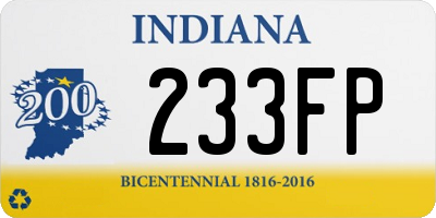 IN license plate 233FP