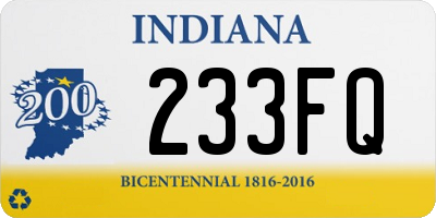 IN license plate 233FQ