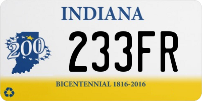 IN license plate 233FR