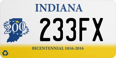 IN license plate 233FX