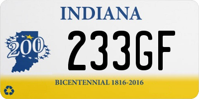 IN license plate 233GF